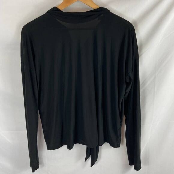Nine West Tie Back Long Sleeve top Black Size Medium - Picture 1 of 5